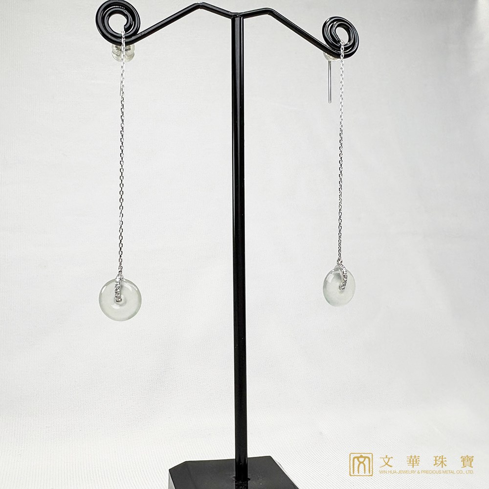 玻璃種平安扣耳環