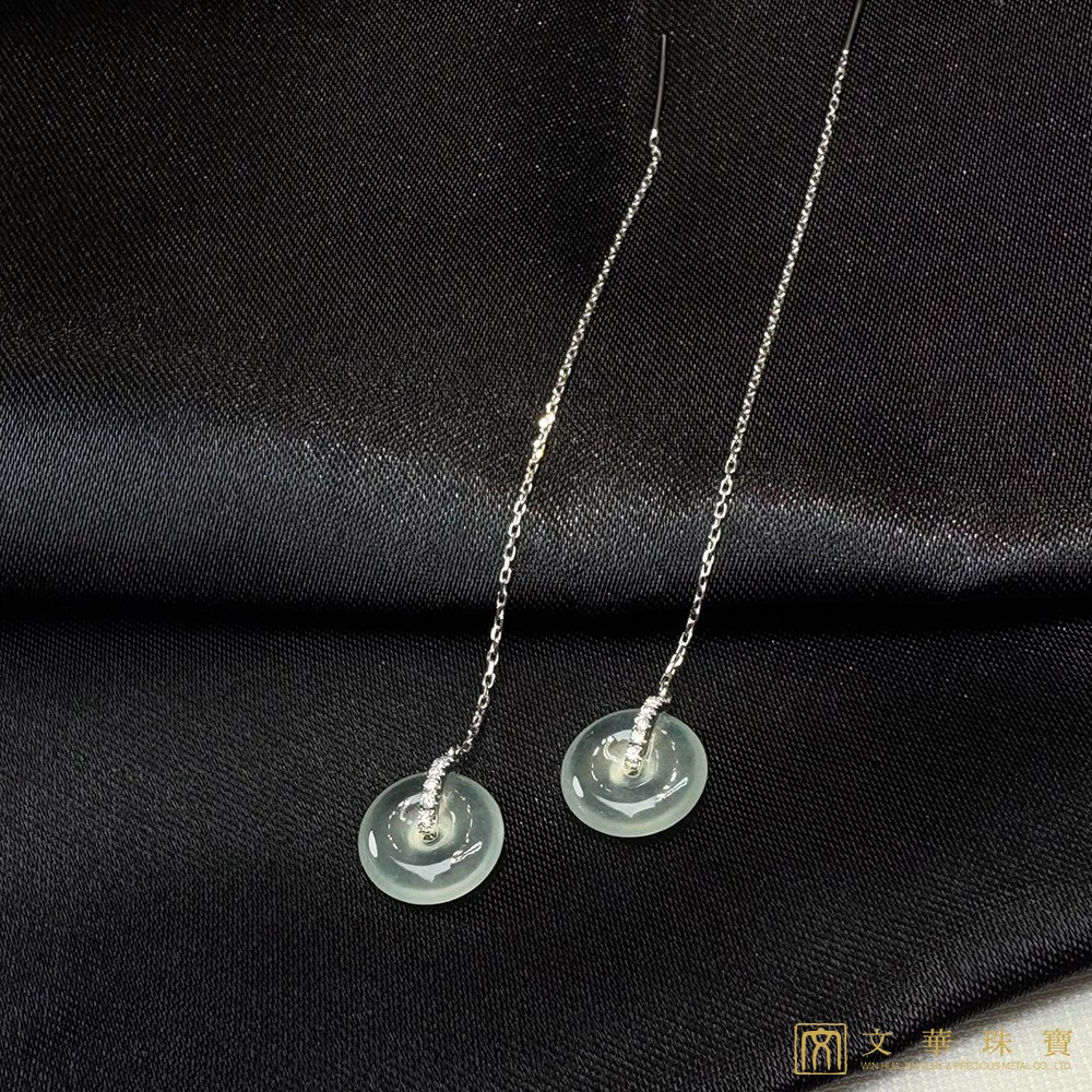 玻璃種平安扣耳環