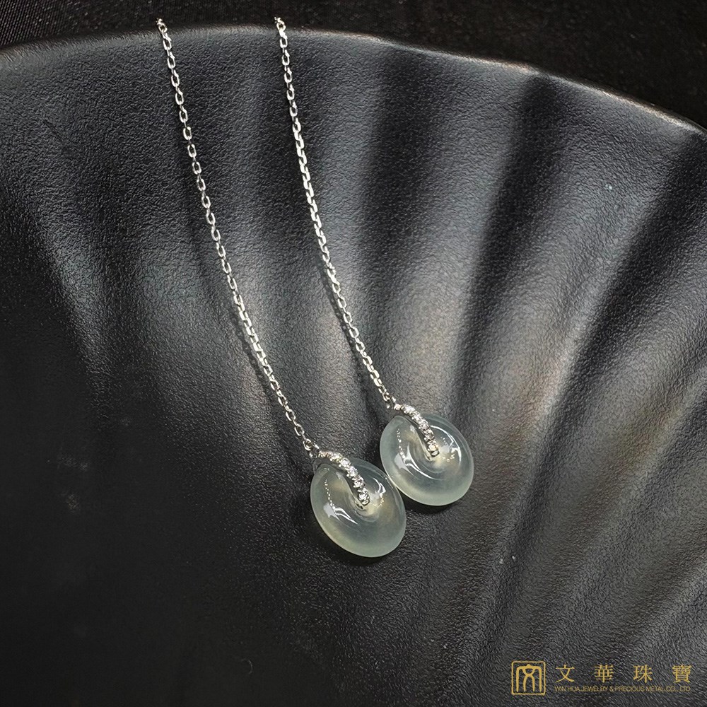 玻璃種平安扣耳環