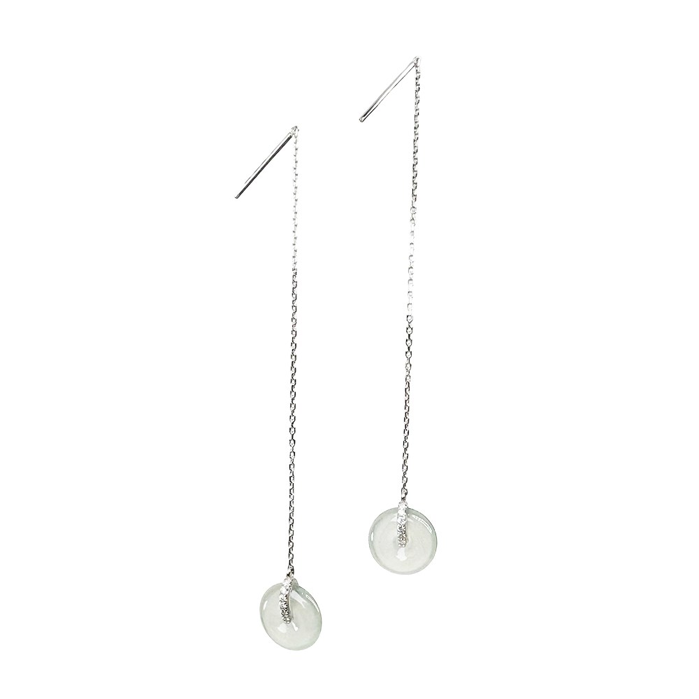 玻璃種平安扣耳環