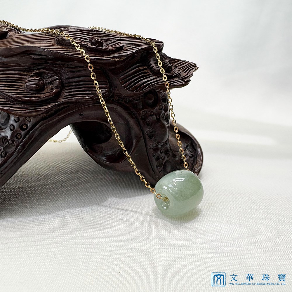 冰糯湖綠路路通黃K項鍊 18K金