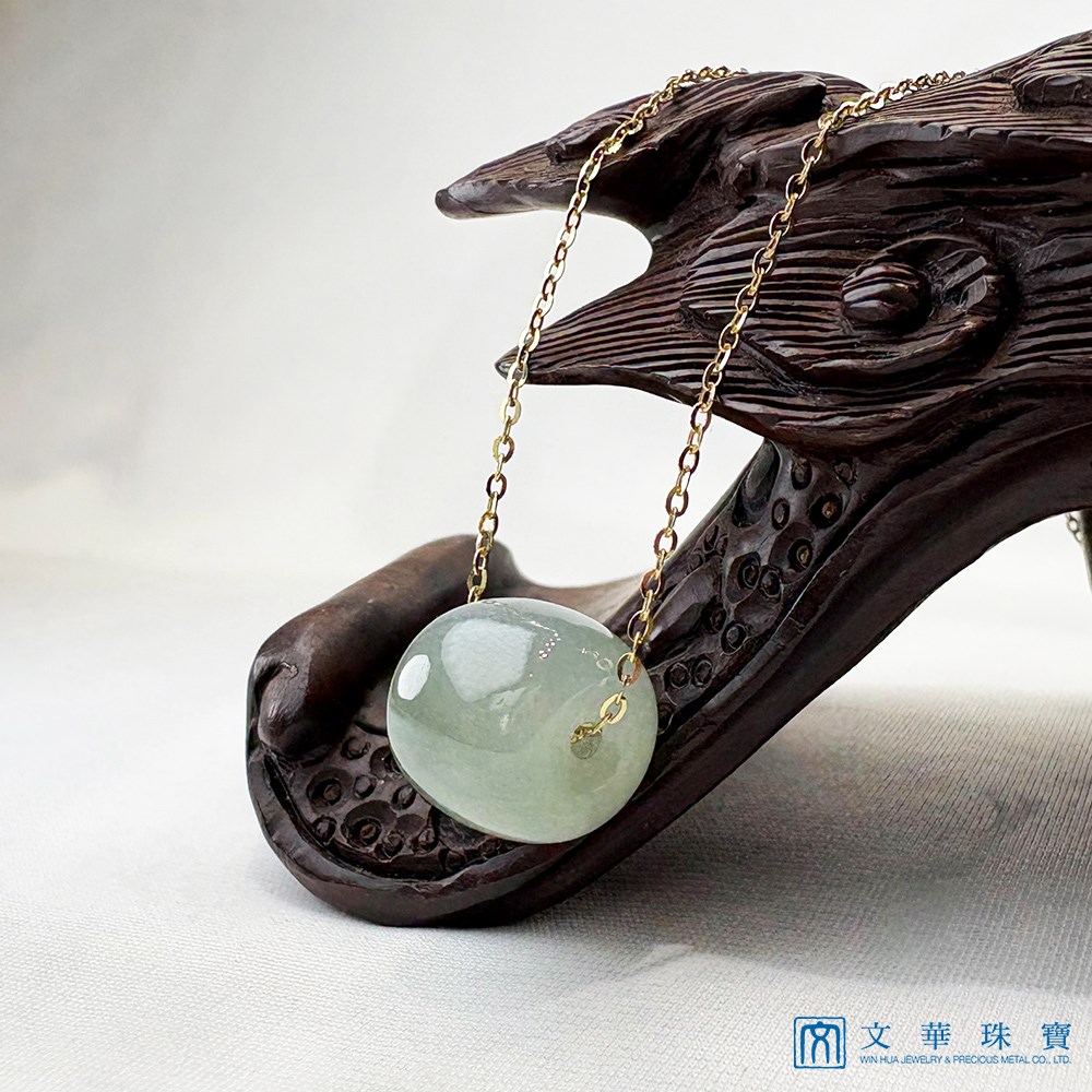 冰糯湖綠路路通黃K項鍊 18K金