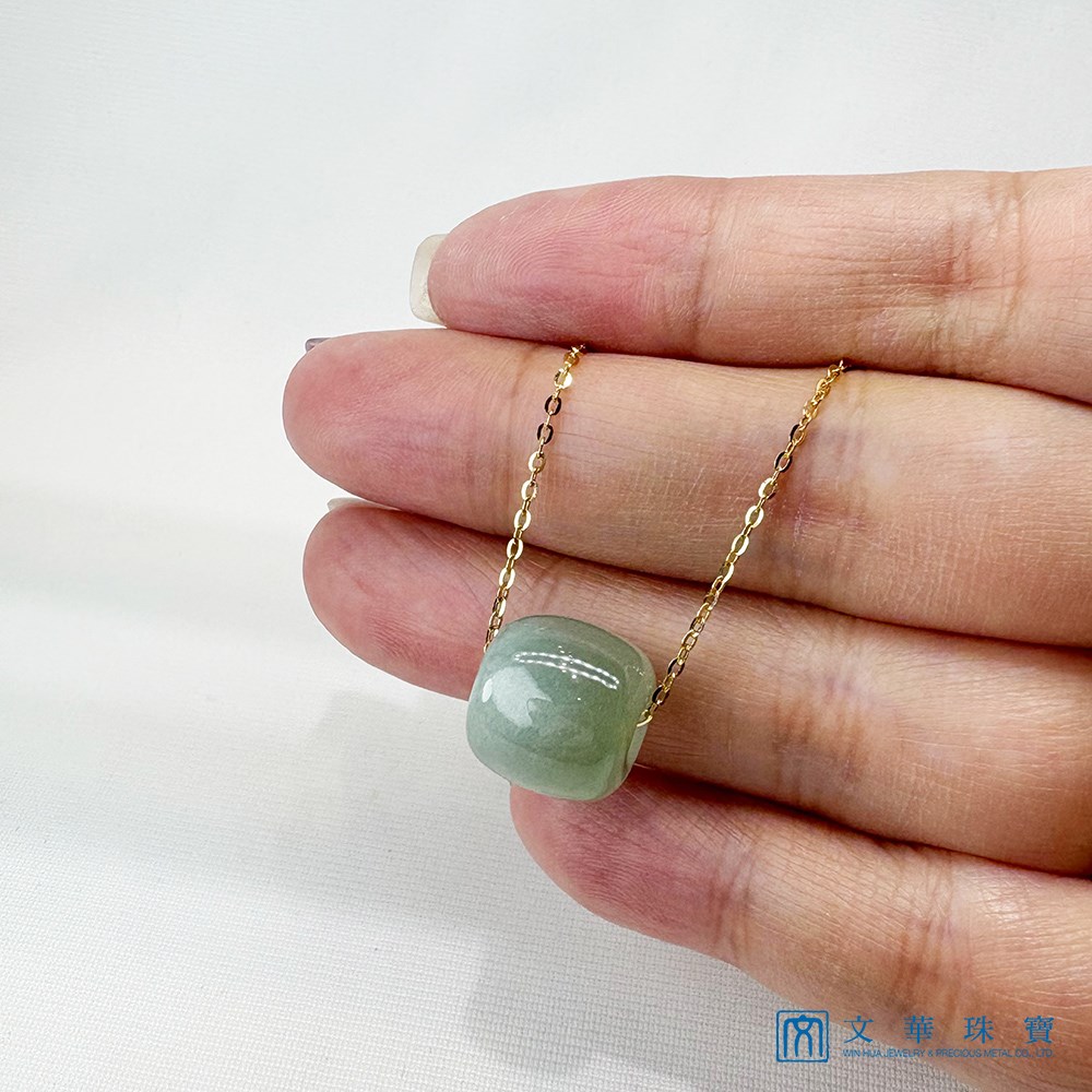 冰糯湖綠路路通黃K項鍊 18K金