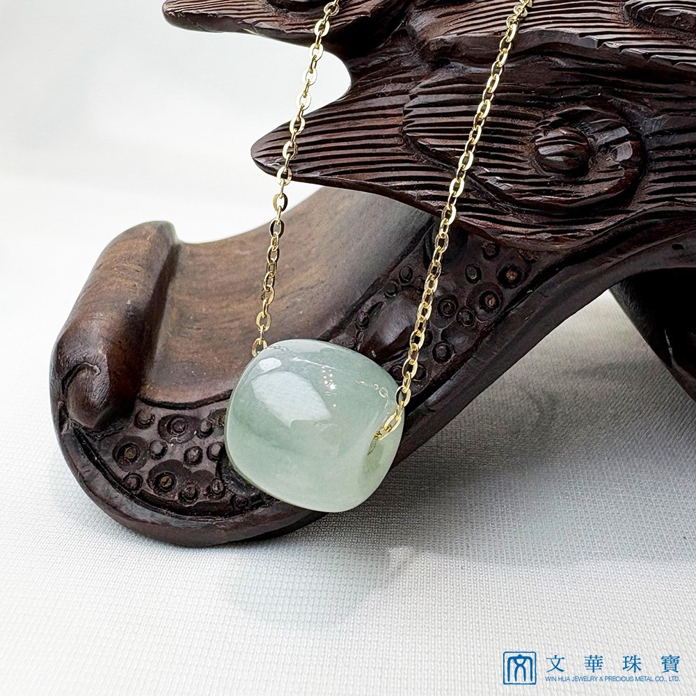 冰糯湖綠路路通黃K項鍊 18K金