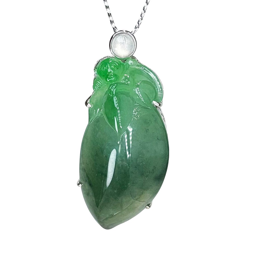 翡翠猴桃獻壽玉墜