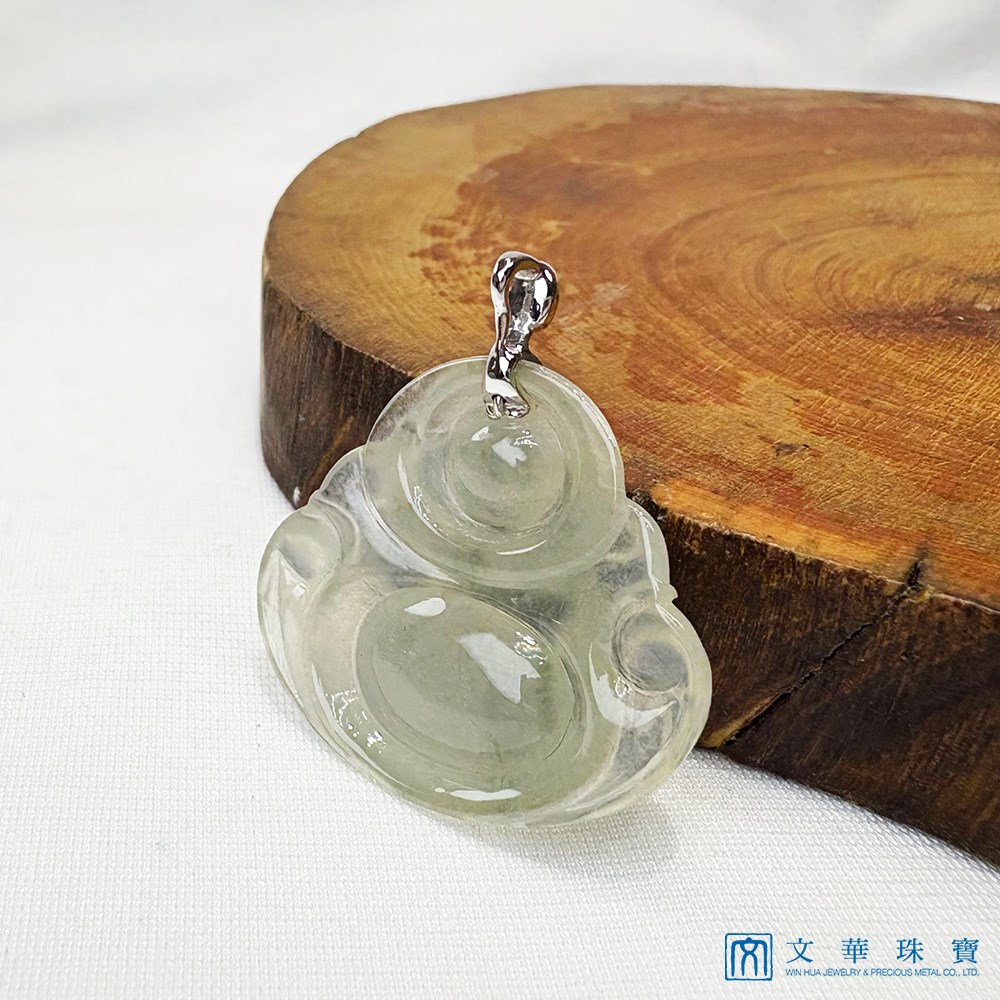 高冰淡茶金彌勒佛玉墜 