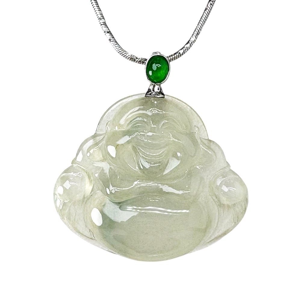 高冰淡茶金彌勒佛玉墜 