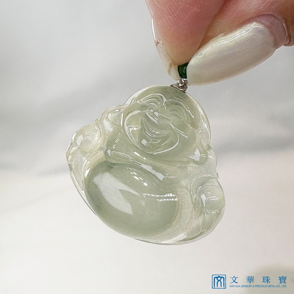 高冰淡茶金彌勒佛玉墜 