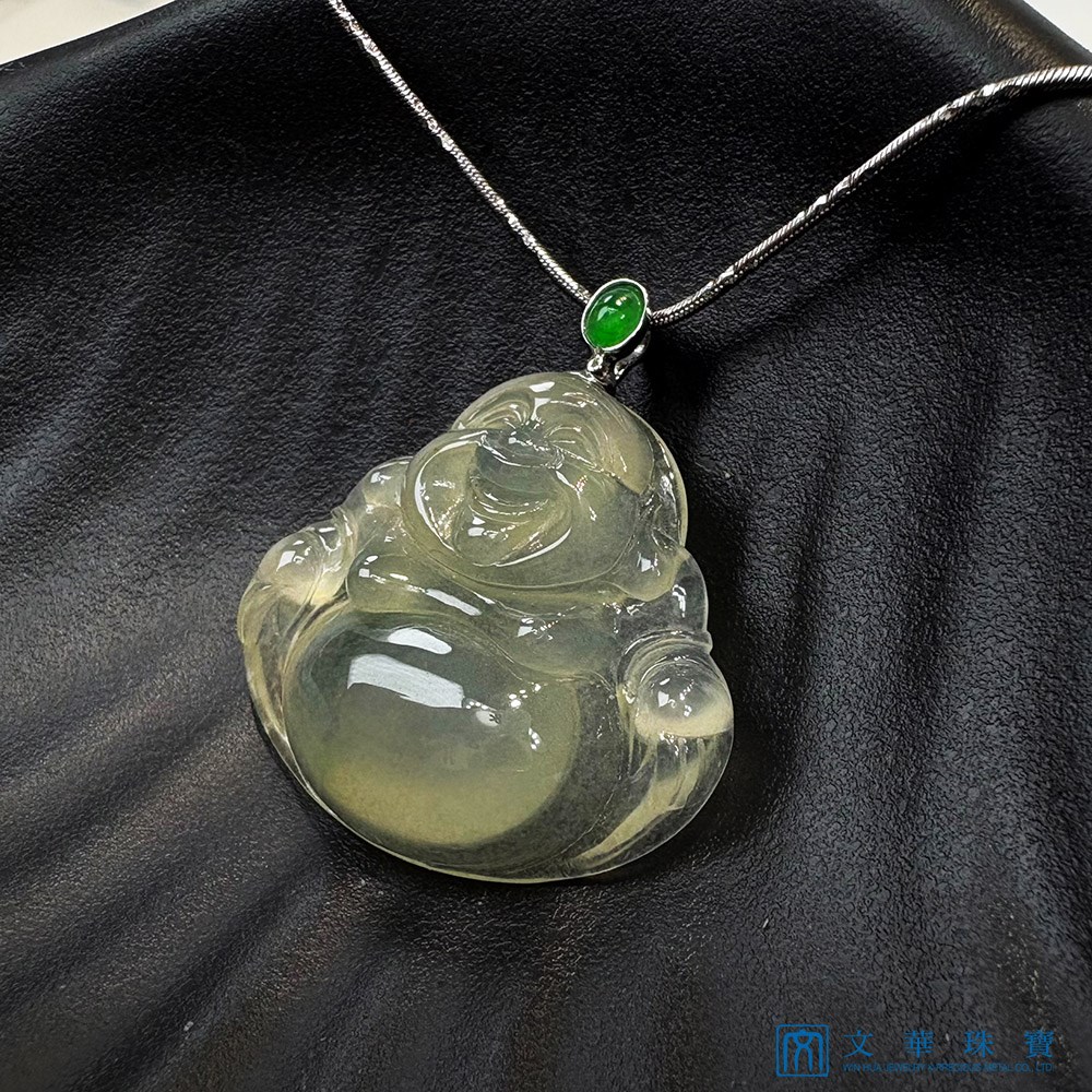 高冰淡茶金彌勒佛玉墜 