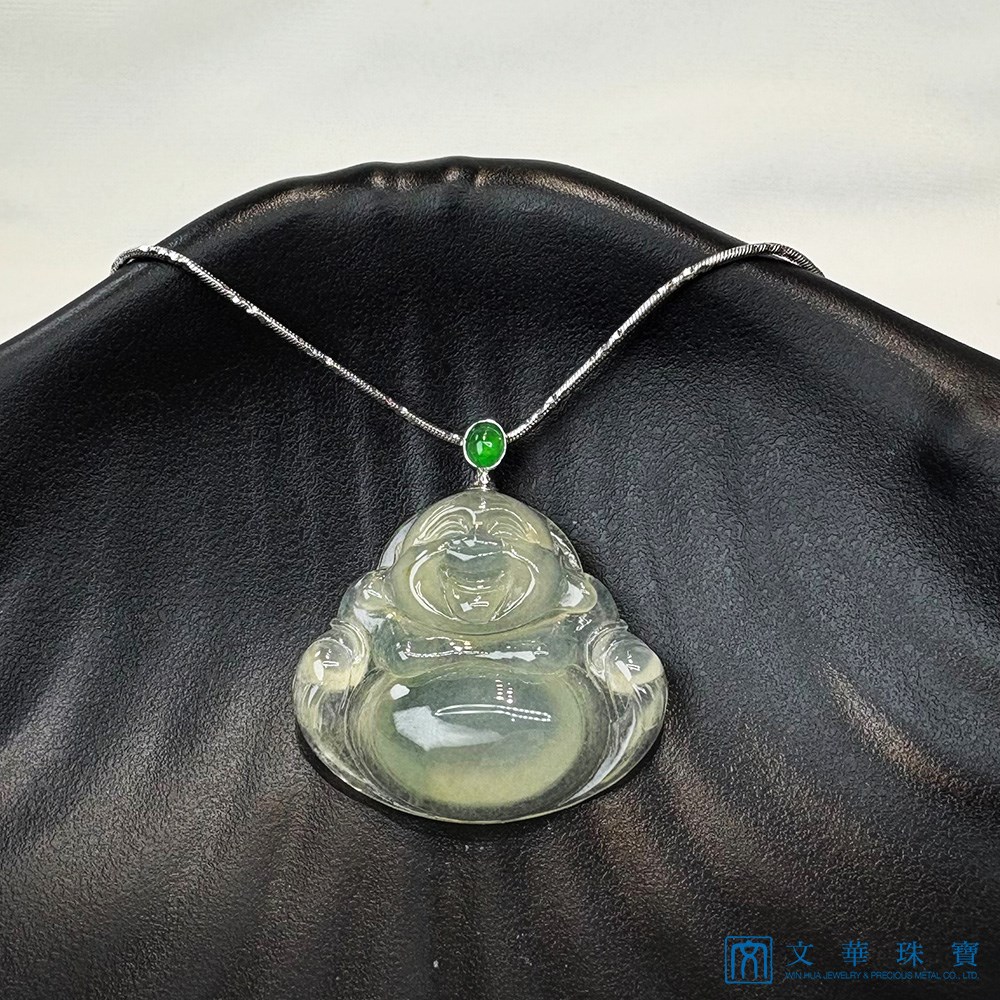 高冰淡茶金彌勒佛玉墜 