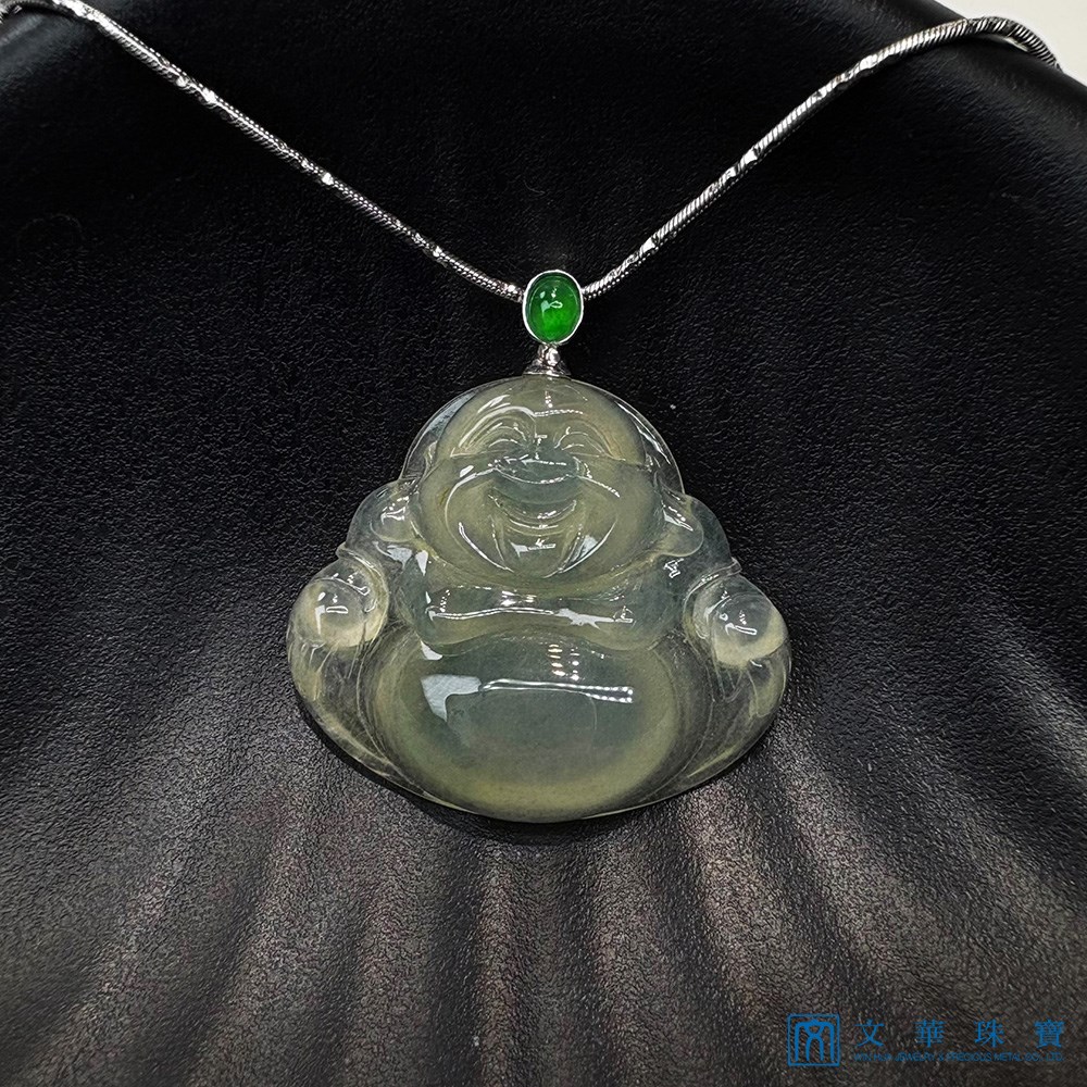 高冰淡茶金彌勒佛玉墜 