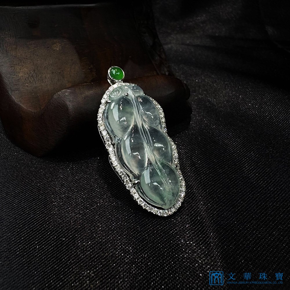 玻璃種玉葉鑽墜