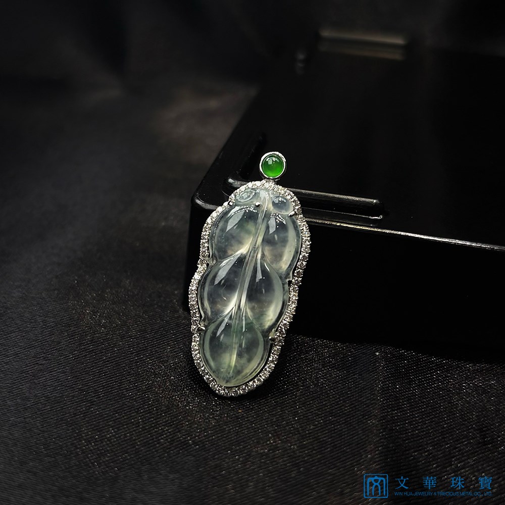 玻璃種玉葉鑽墜