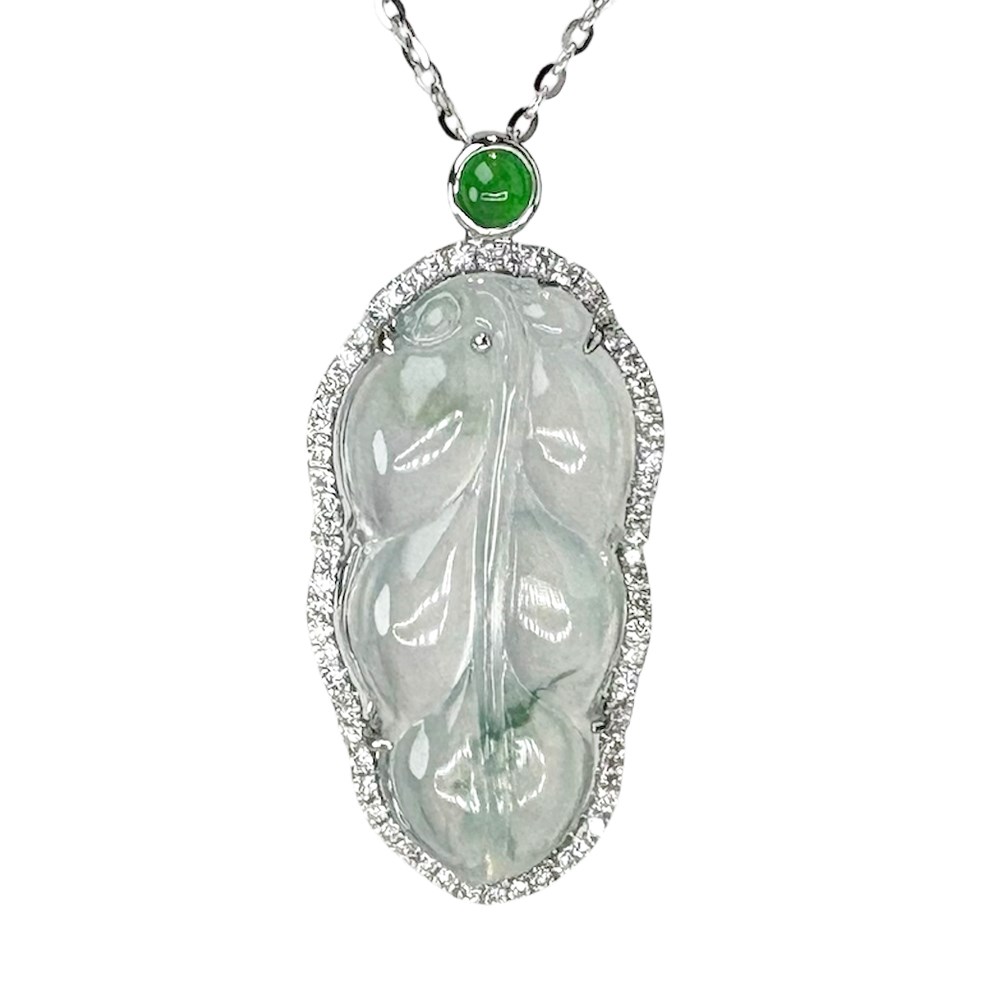 玻璃種玉葉鑽墜