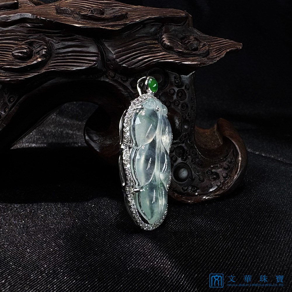 玻璃種玉葉鑽墜