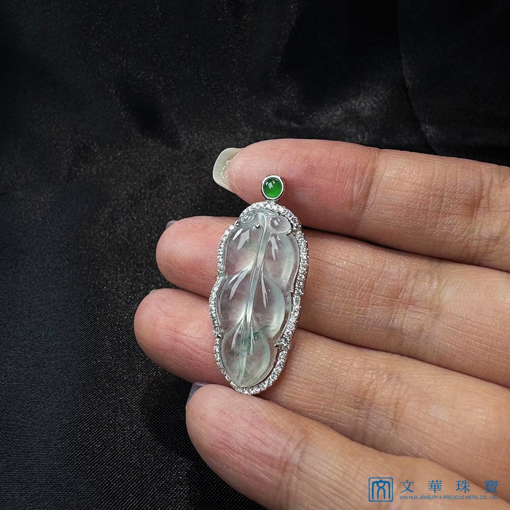 玻璃種玉葉鑽墜