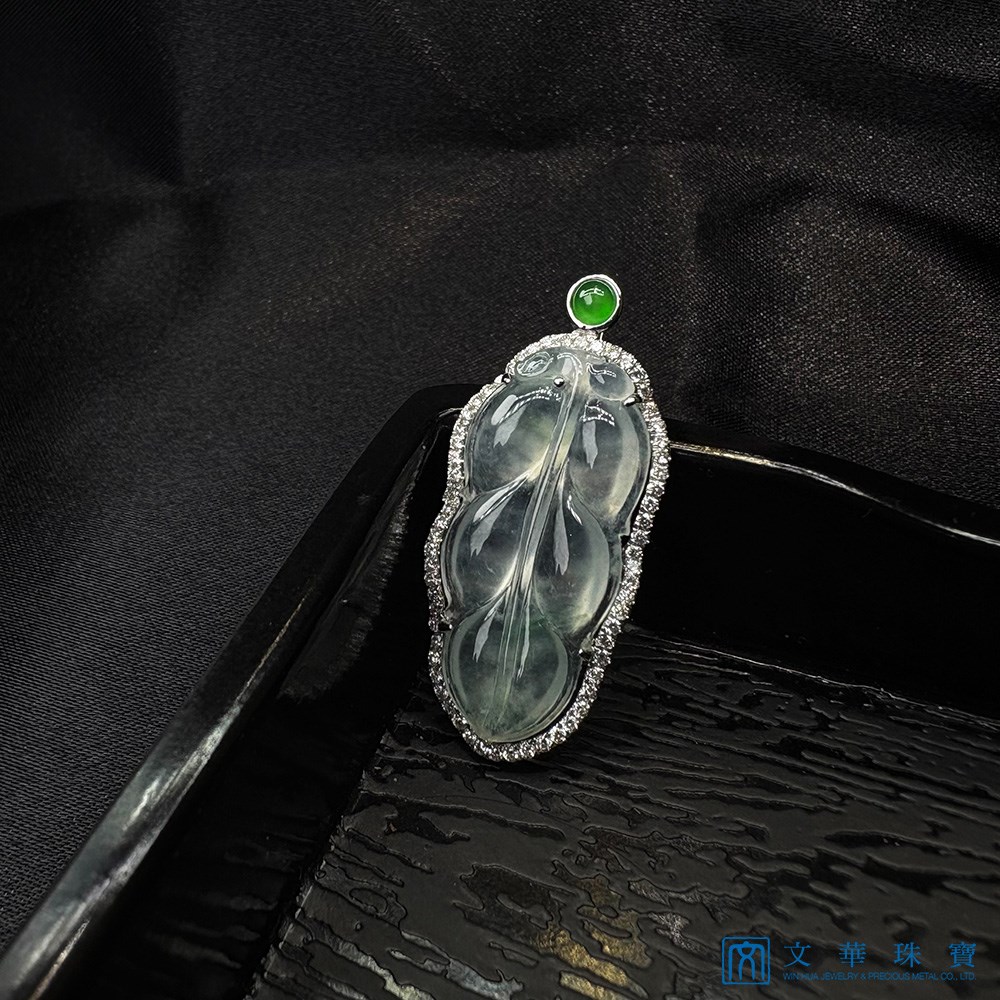 玻璃種玉葉鑽墜