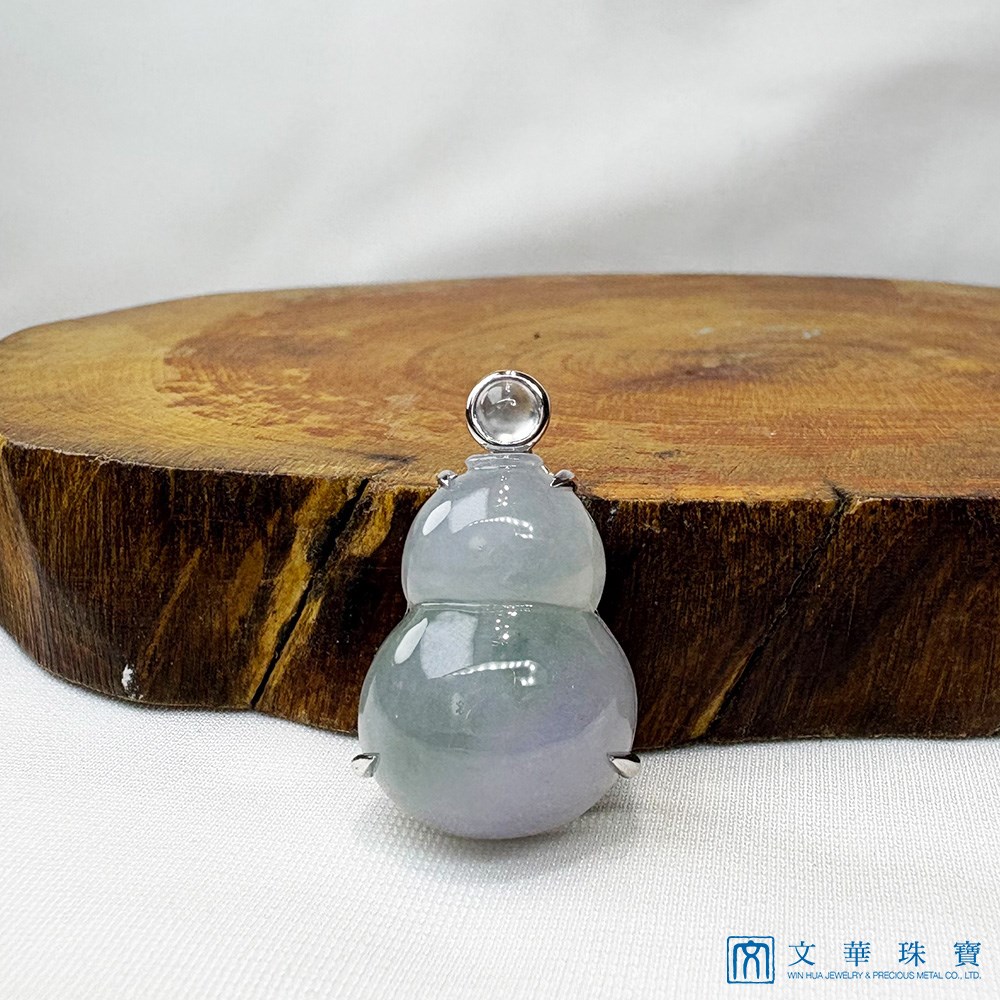 冰透青紫福祿玉墜