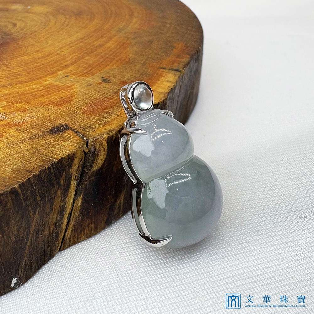 冰透青紫福祿玉墜