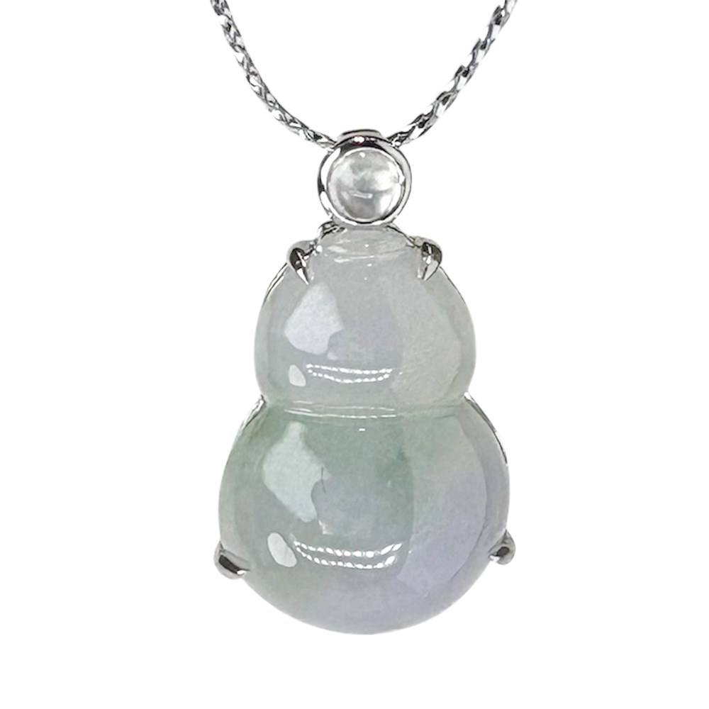 冰透青紫福祿玉墜