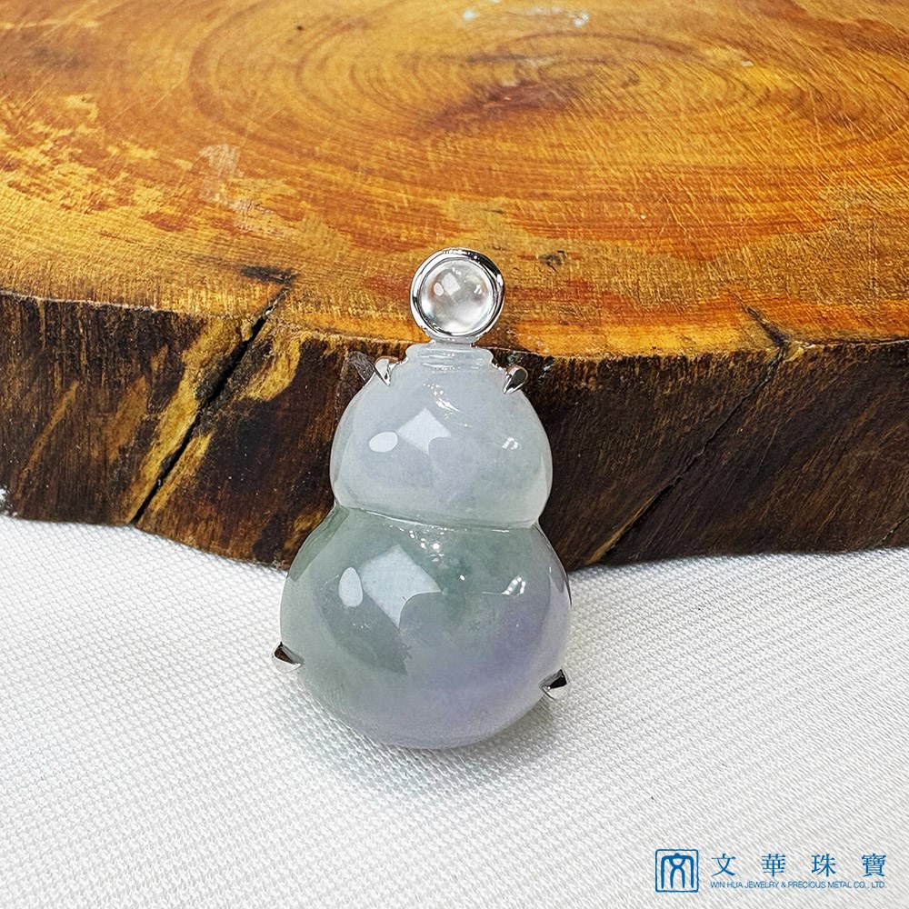 冰透青紫福祿玉墜