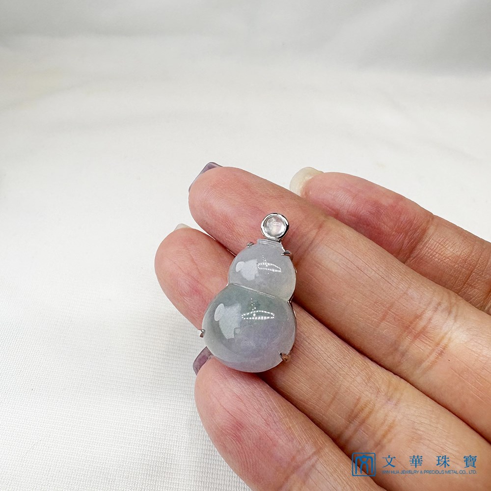 冰透青紫福祿玉墜