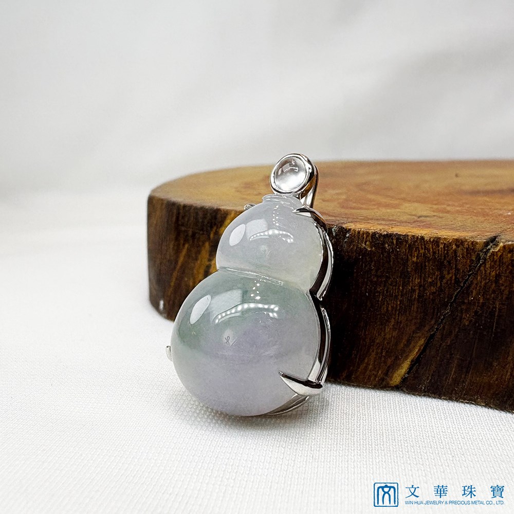 冰透青紫福祿玉墜