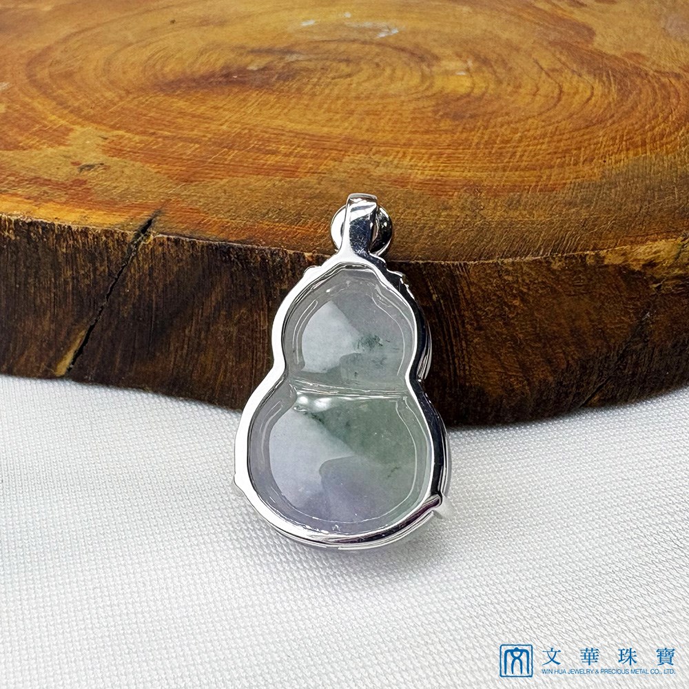 冰透青紫福祿玉墜