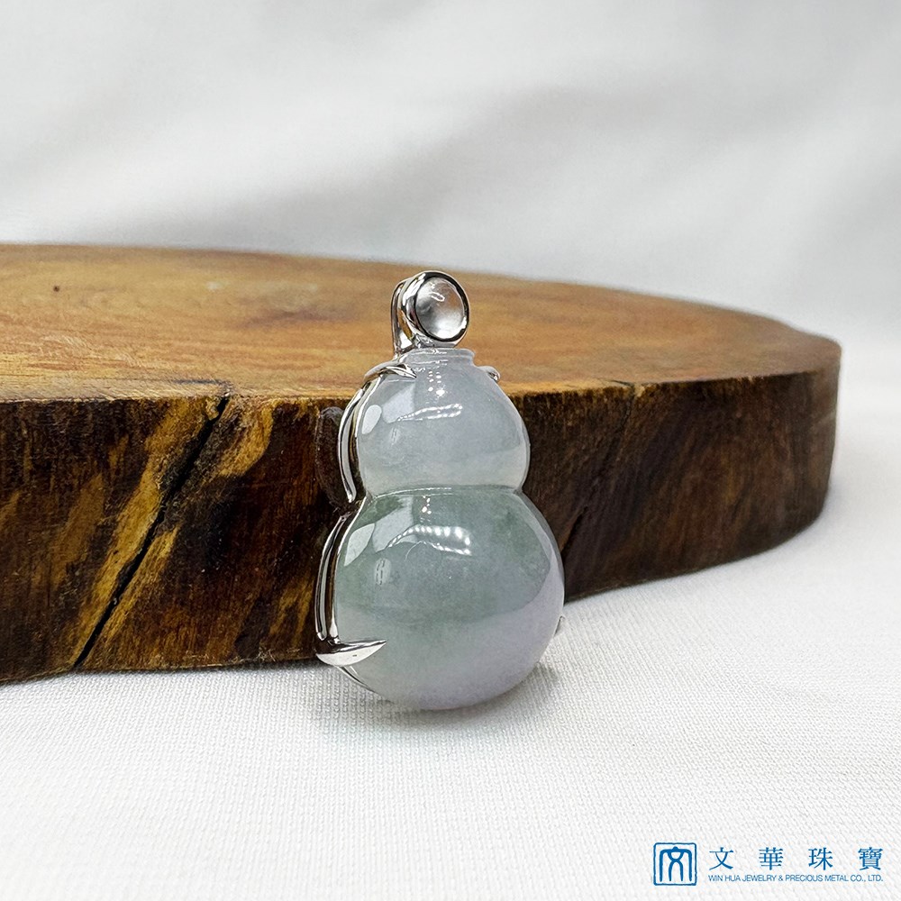 冰透青紫福祿玉墜