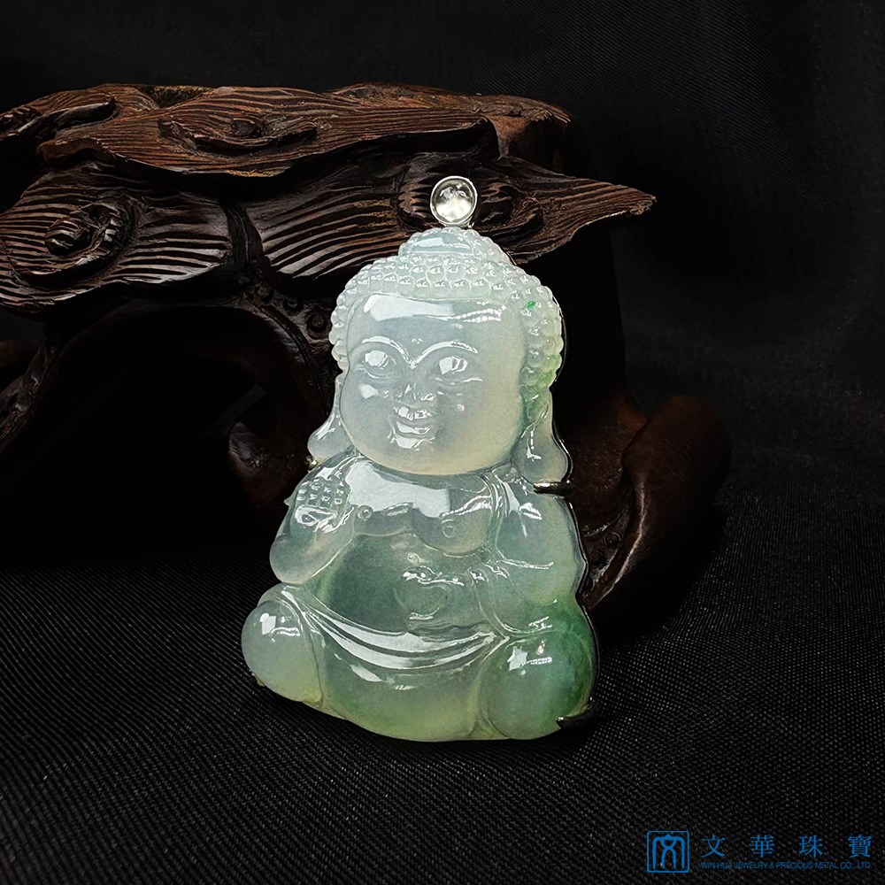 翡翠Q版如來佛玉墜