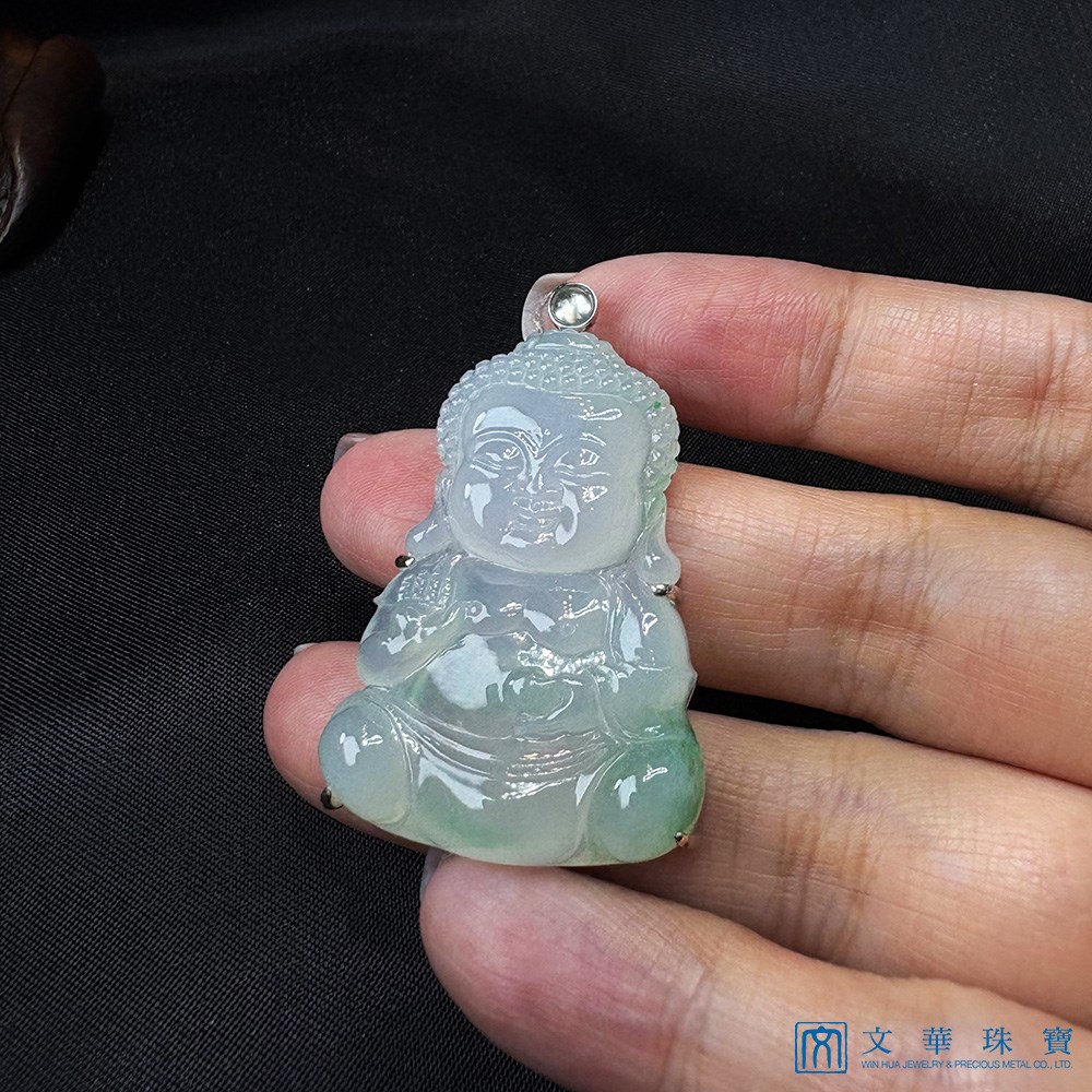 翡翠Q版如來佛玉墜