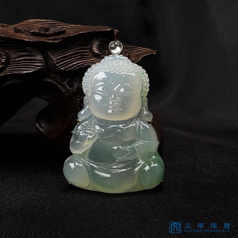 翡翠Q版如來佛玉墜