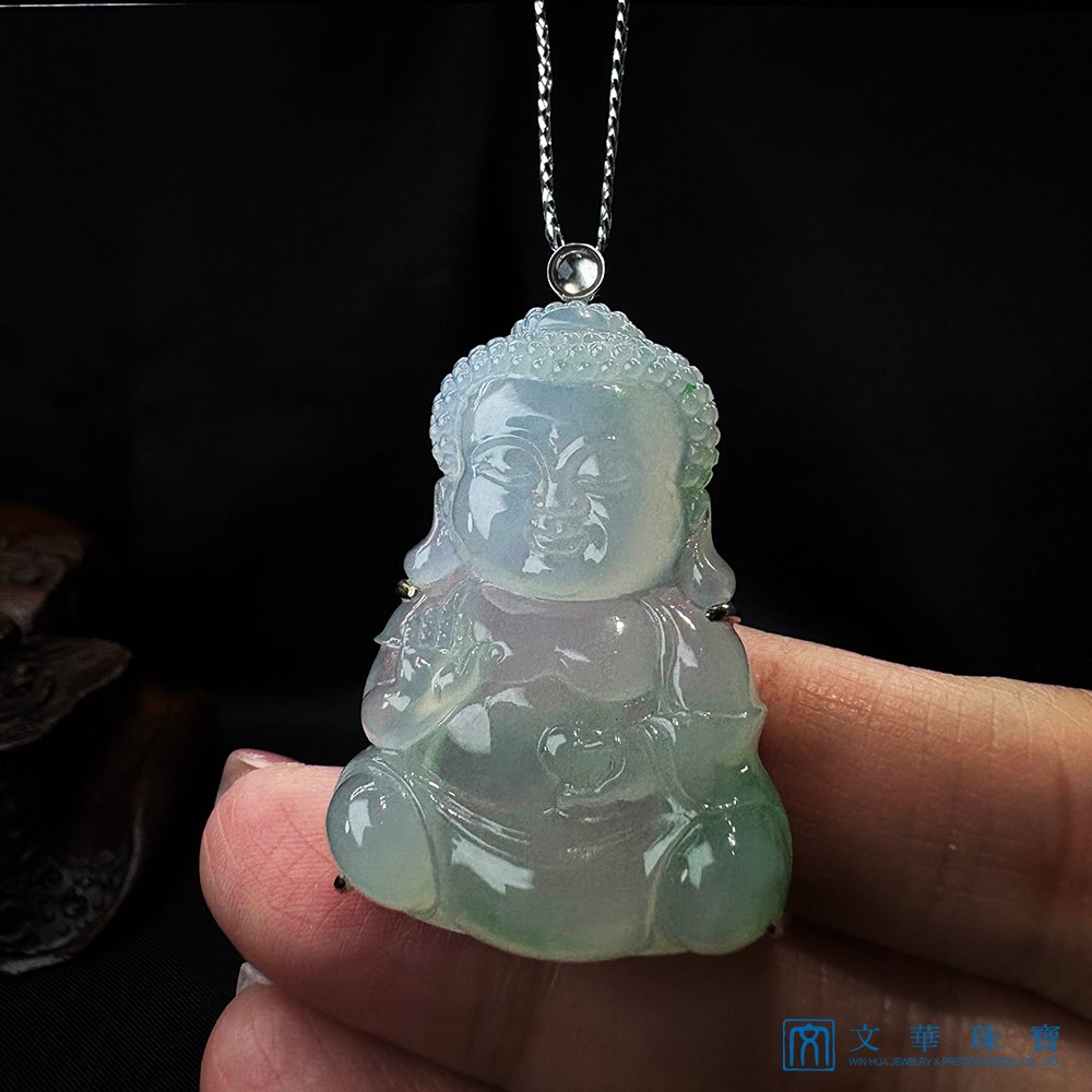 翡翠Q版如來佛玉墜