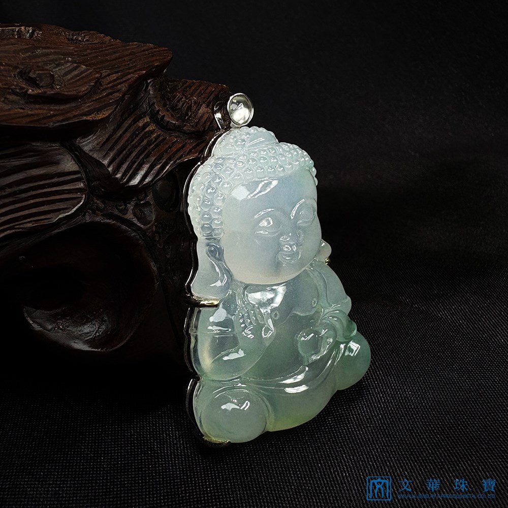 翡翠Q版如來佛玉墜