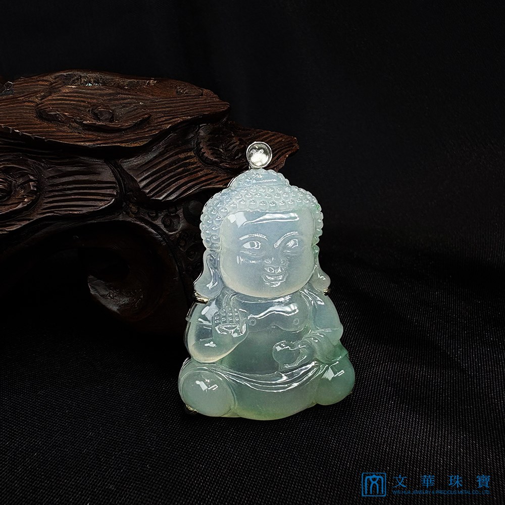 翡翠Q版如來佛玉墜