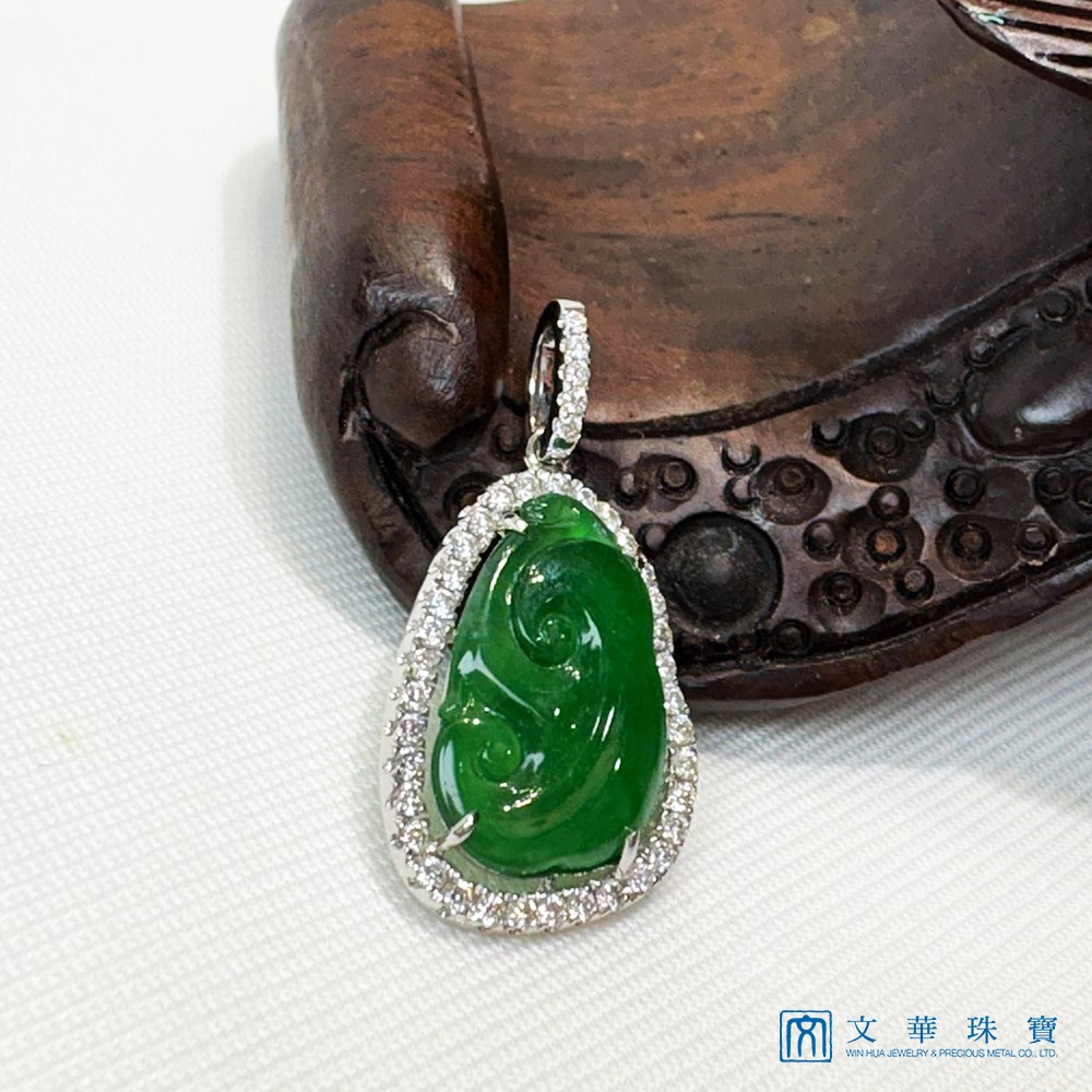 翡翠如意鑽墜