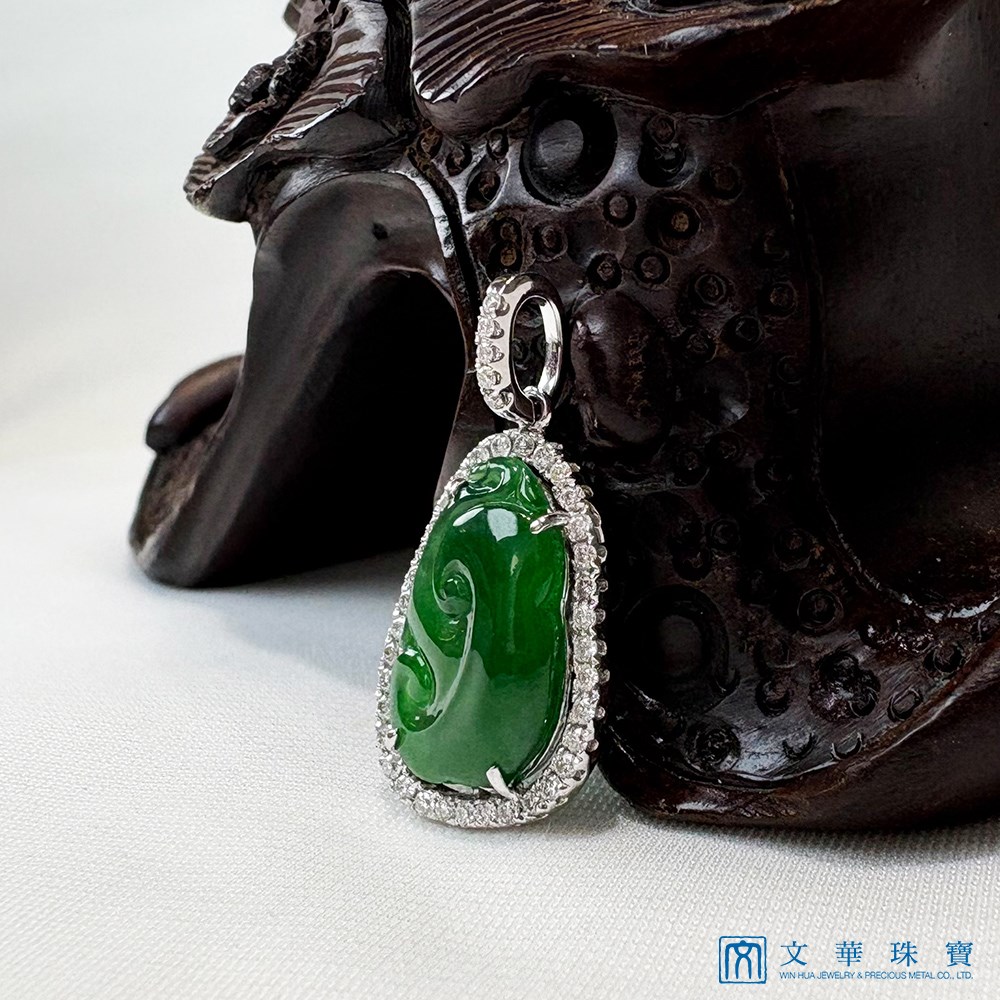 翡翠如意鑽墜