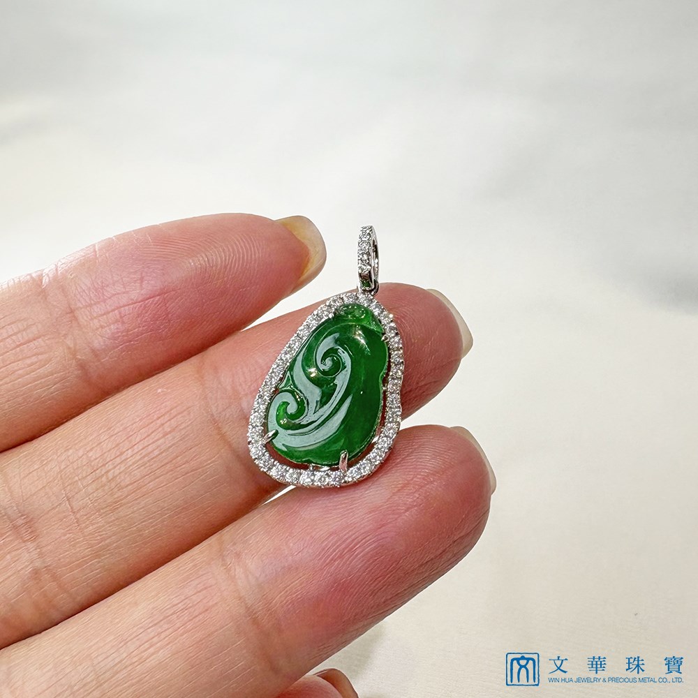 翡翠如意鑽墜