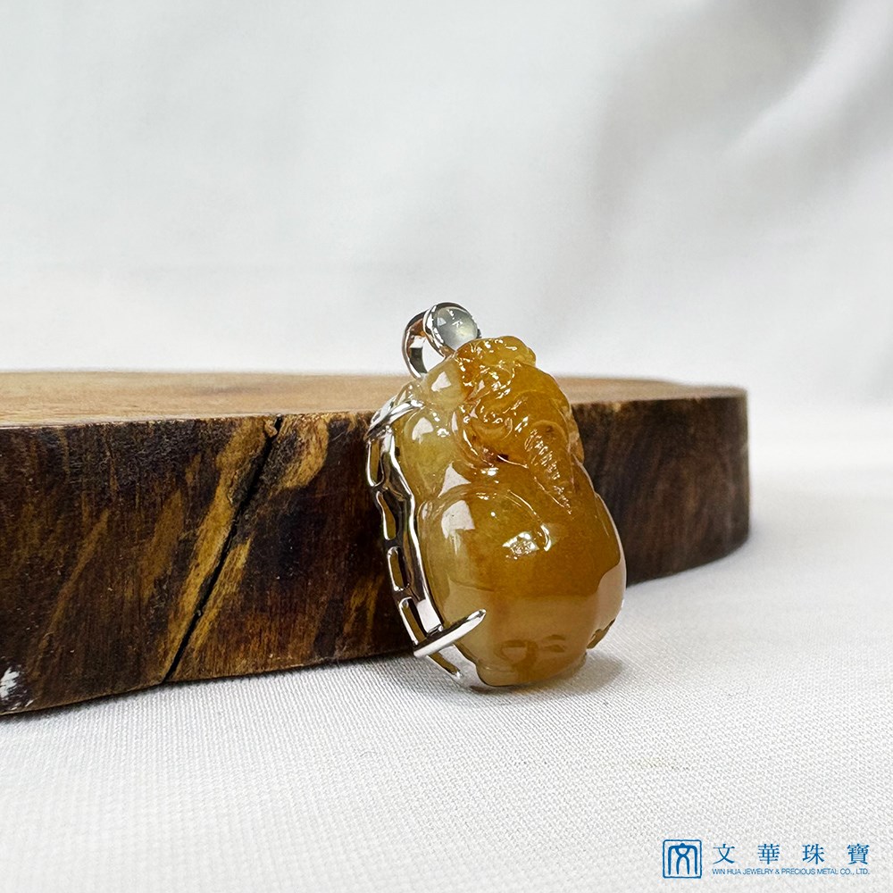 黃翡貔貅玉墜