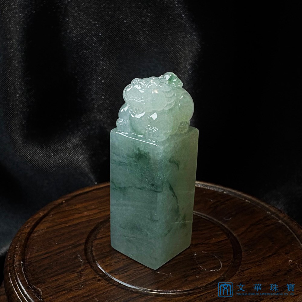 翡翠飄花貔貅玉印(已售出)