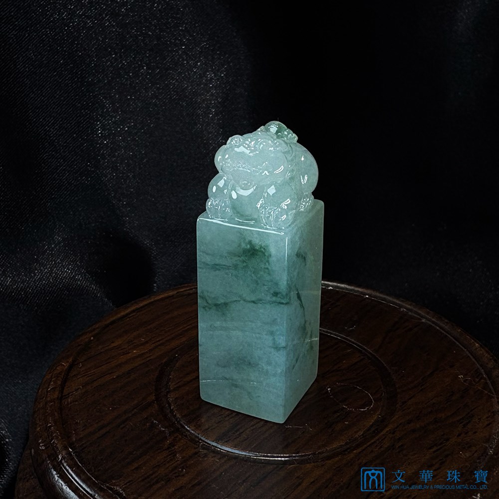 翡翠飄花貔貅玉印(已售出)