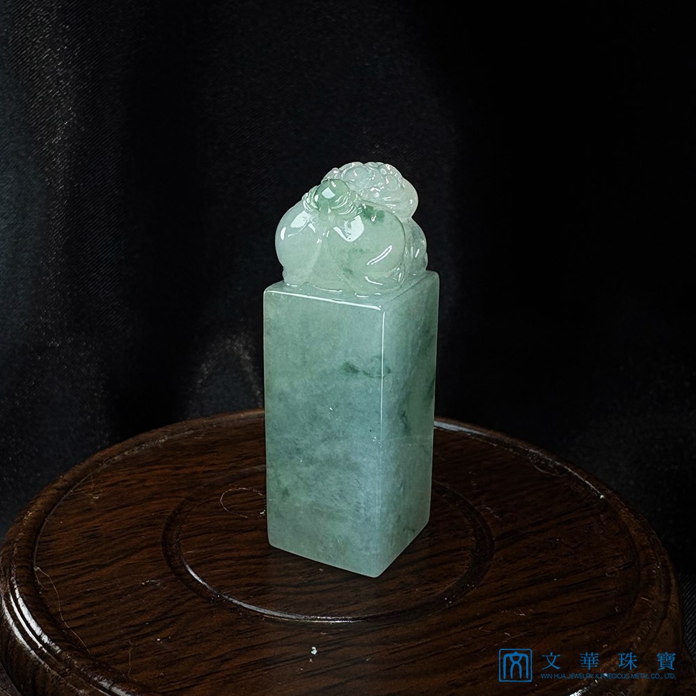 翡翠飄花貔貅玉印(已售出)