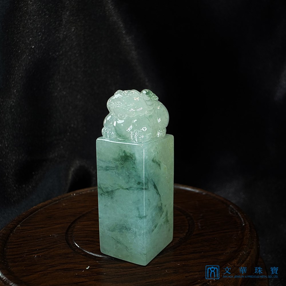 翡翠飄花貔貅玉印(已售出)