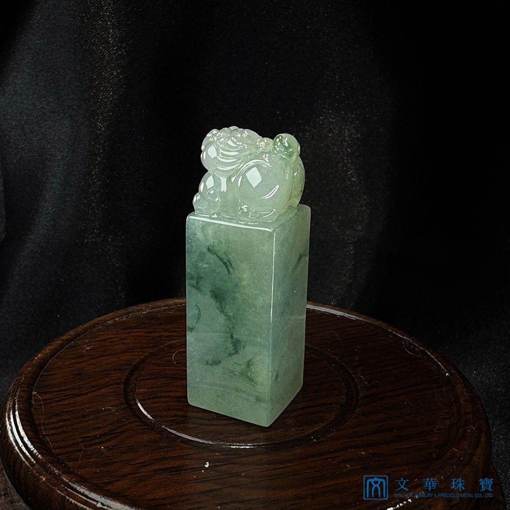 翡翠飄花貔貅玉印(已售出)