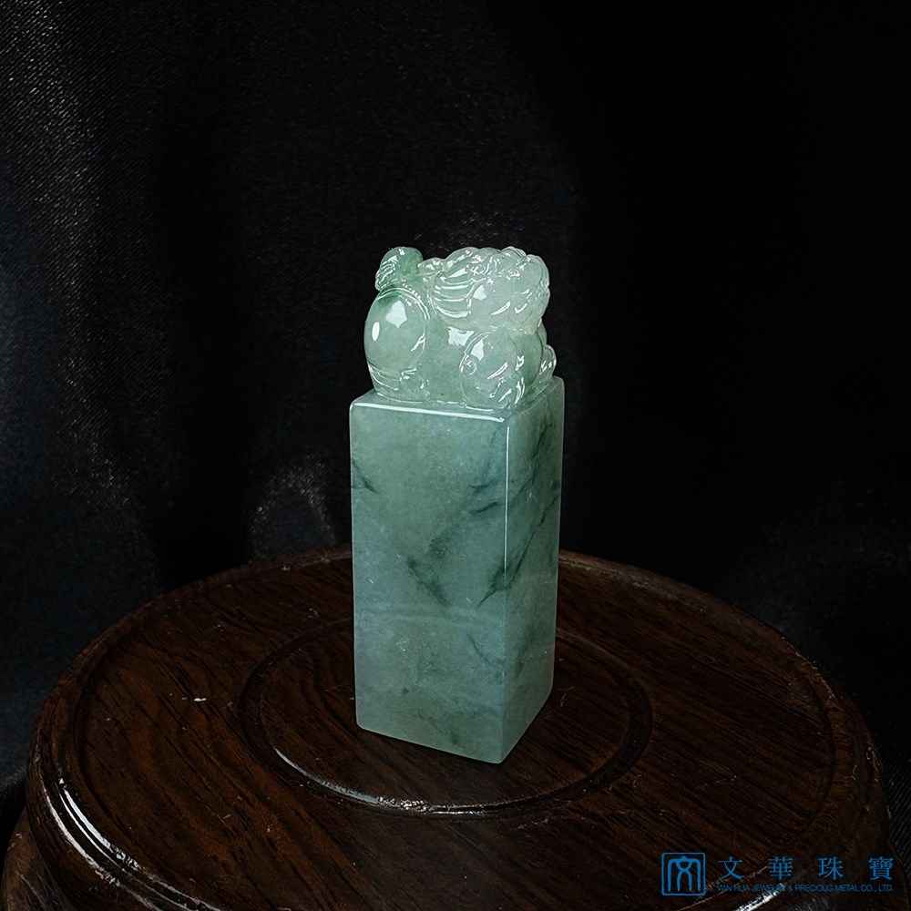 翡翠飄花貔貅玉印(已售出)