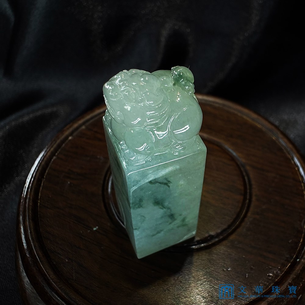 翡翠飄花貔貅玉印(已售出)