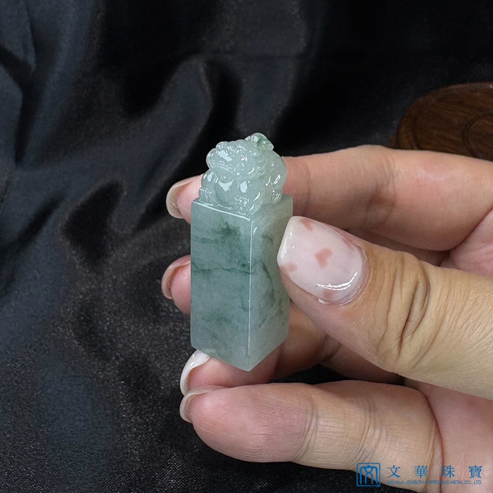 翡翠飄花貔貅玉印(已售出)