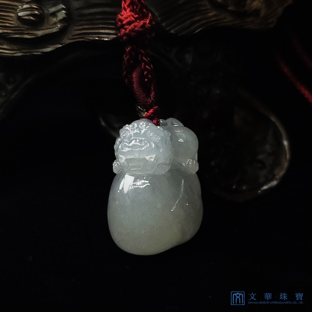 柿獅如意玉墜 事事如意 贈精美中國繩乙入