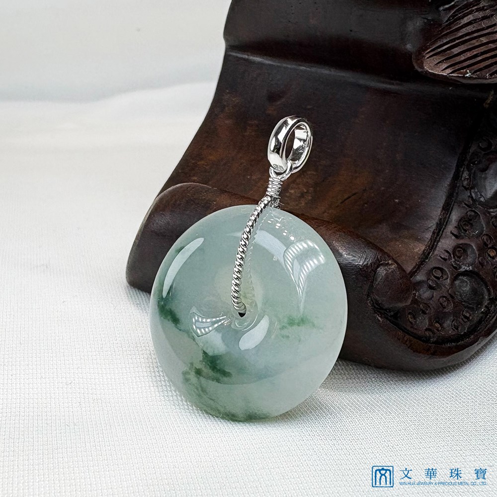 翡翠飄蘭花平安扣玉墜 (已售出)