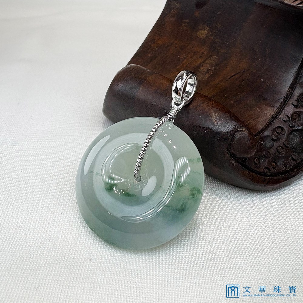 翡翠飄蘭花平安扣玉墜 (已售出)